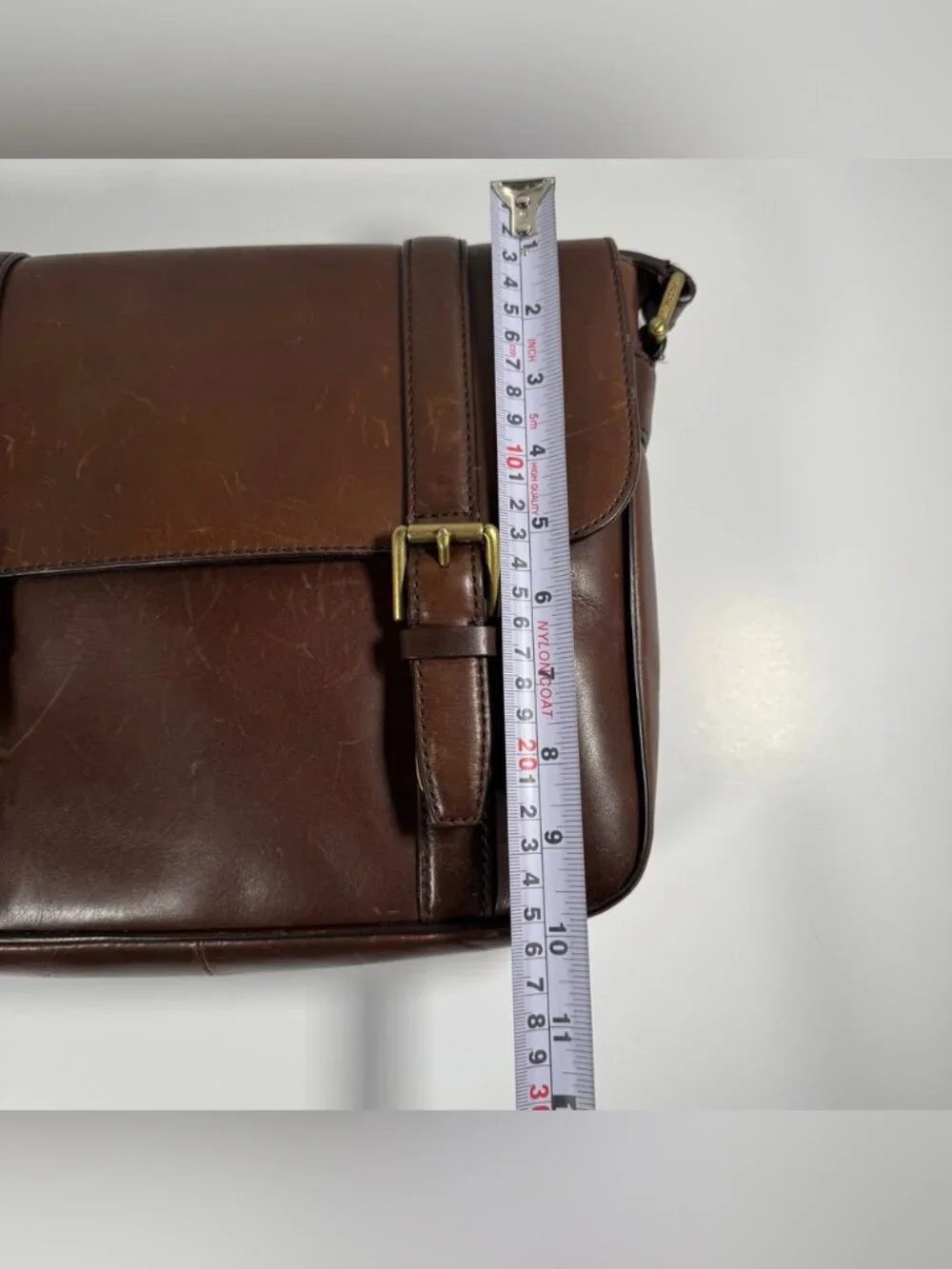 Fossil Brown Leather Messenger Bag Crossbody Men/Unisex City Bag Size